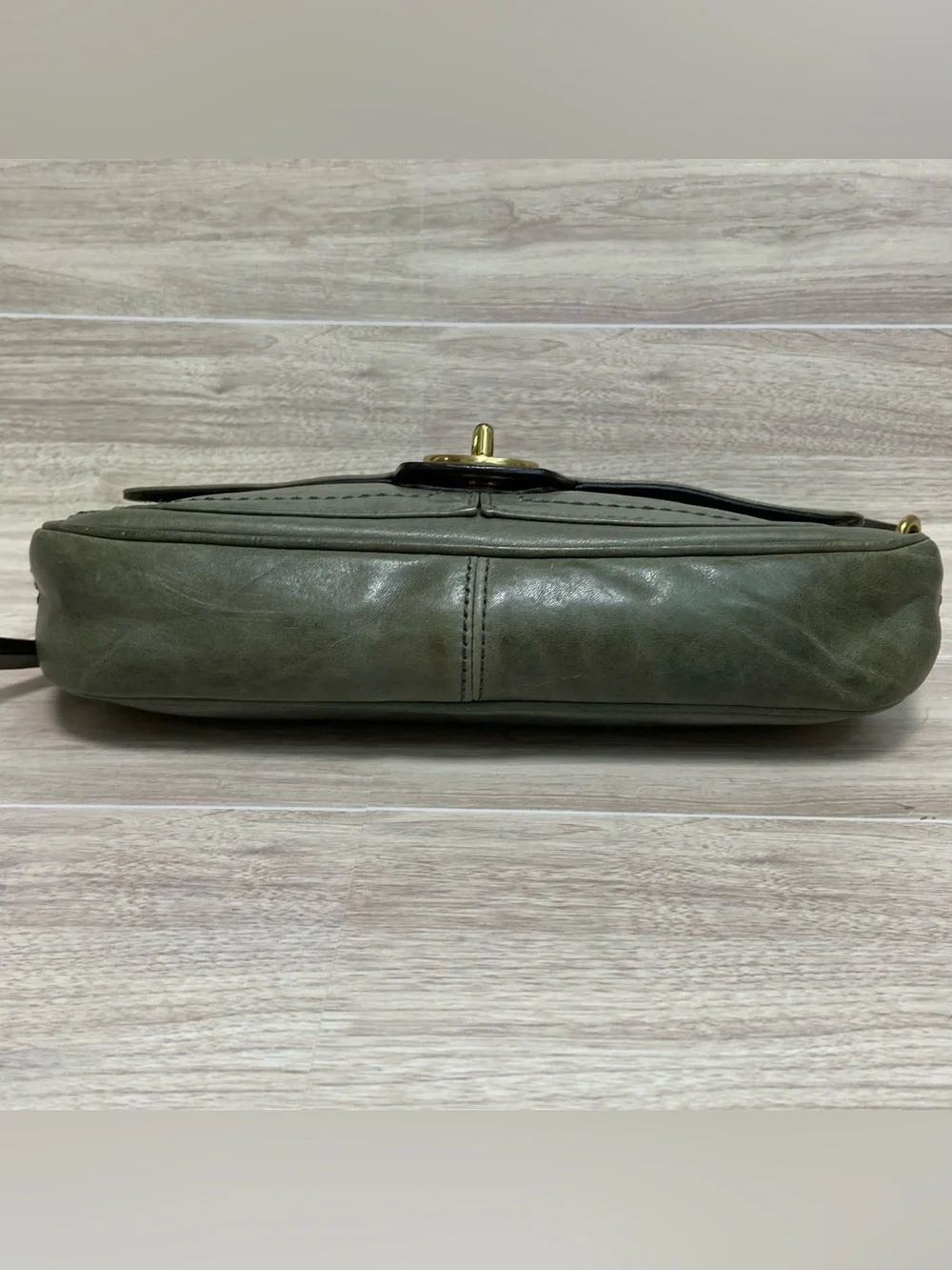 Coach Vintage Y2K Legacy Mini Shoulder Bag Wristlet Olive Green Leather